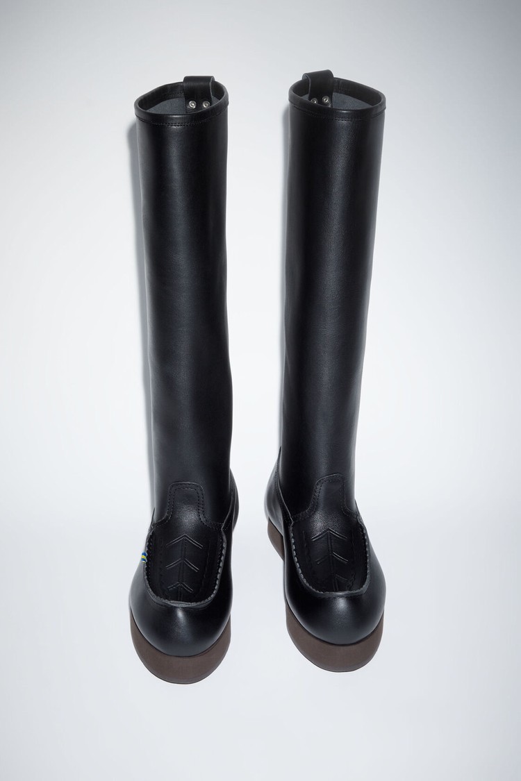 Black Acne Studios Leather Women's Boots | WXMY-07592