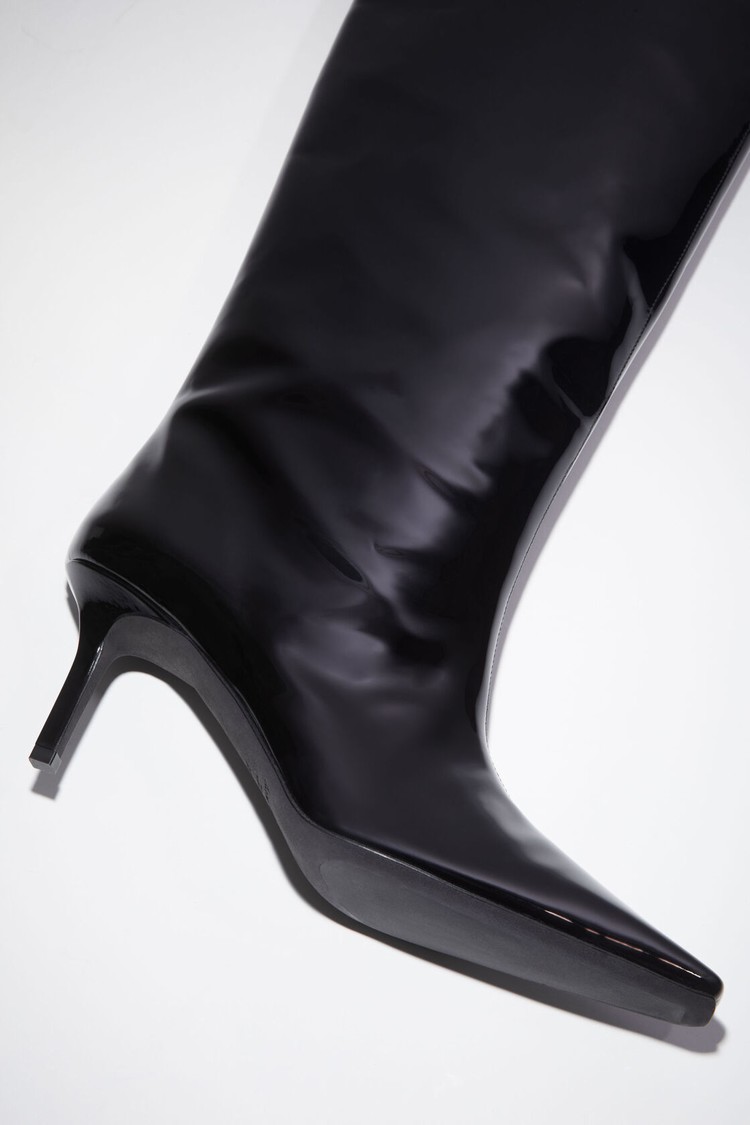 Black Acne Studios Leather Women's Heeled Boots | THRN-50971