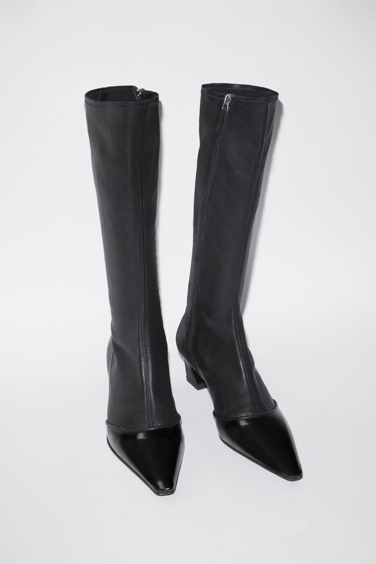 Black Acne Studios Leather Women's Heeled Boots | WZHN-83167