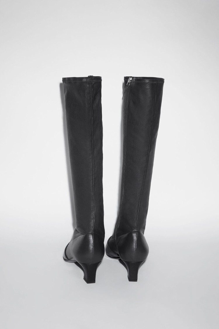 Black Acne Studios Leather Women's Heeled Boots | WZHN-83167