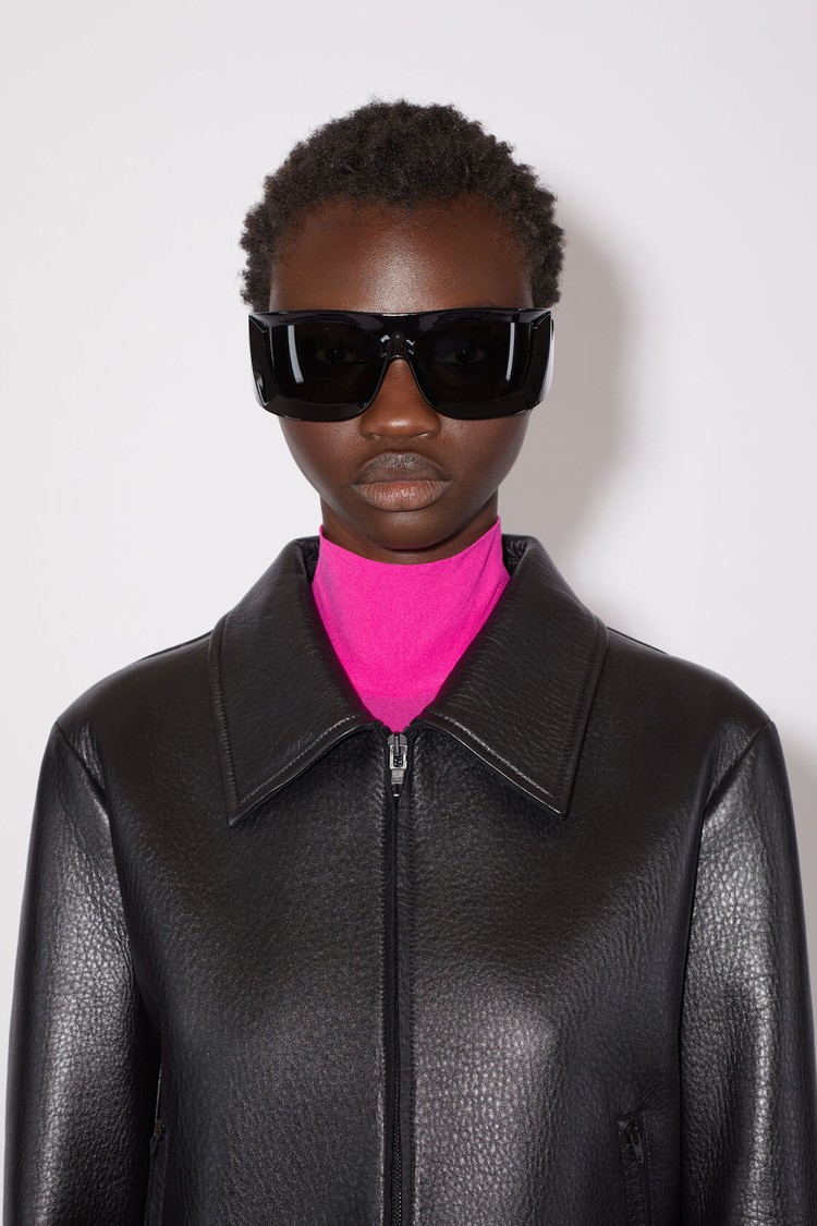 Black Acne Studios Leather Women's Jackets | GQFS-42086