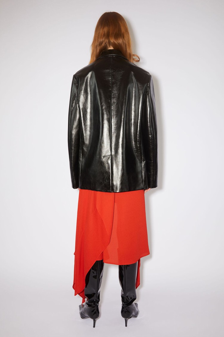 Black Acne Studios Leather Women's Jackets | XBNR-78643