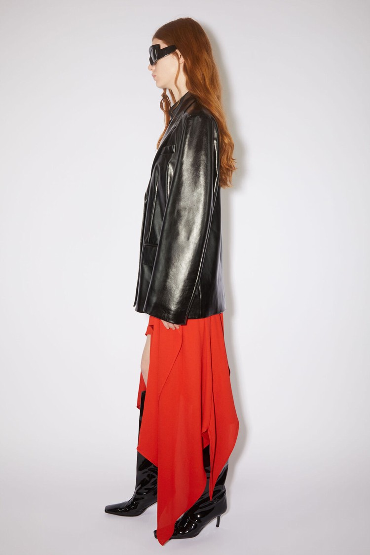 Black Acne Studios Leather Women's Jackets | XBNR-78643