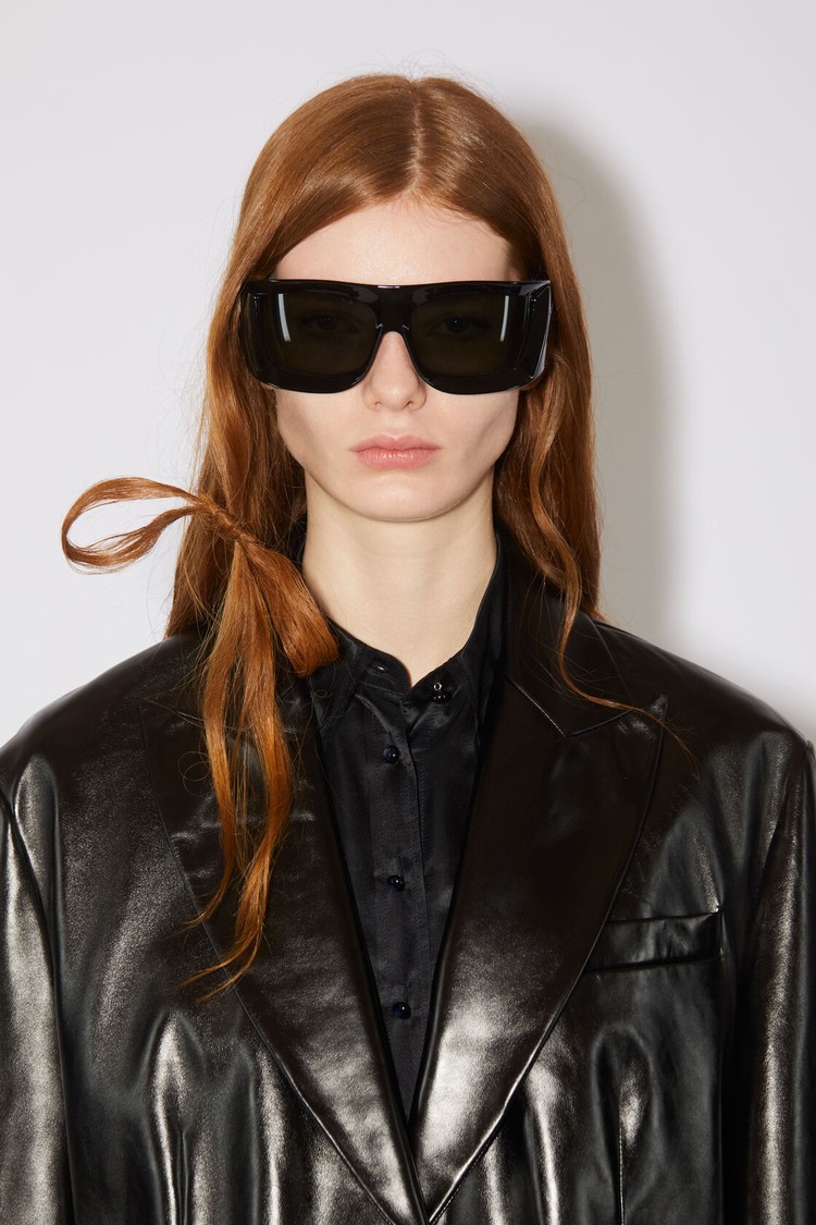 Black Acne Studios Leather Women's Jackets | XBNR-78643