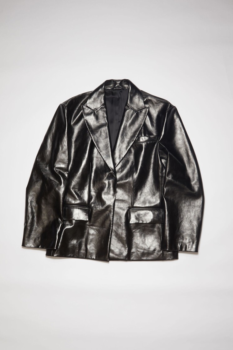 Black Acne Studios Leather Women's Jackets | XBNR-78643