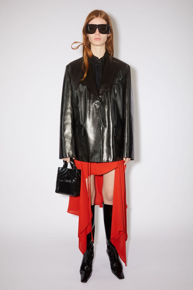 Black Acne Studios Leather Women\'s Jackets | XBNR-78643