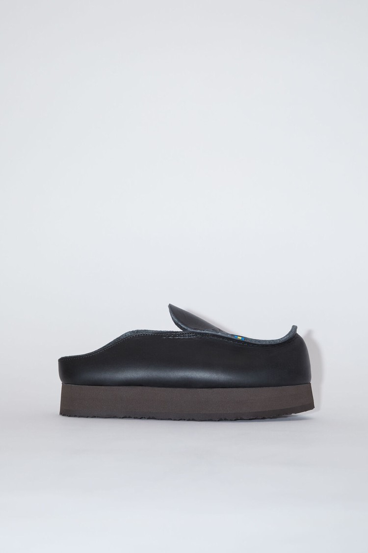 Black Acne Studios Leather Women\'s Slip On | OAMP-75419