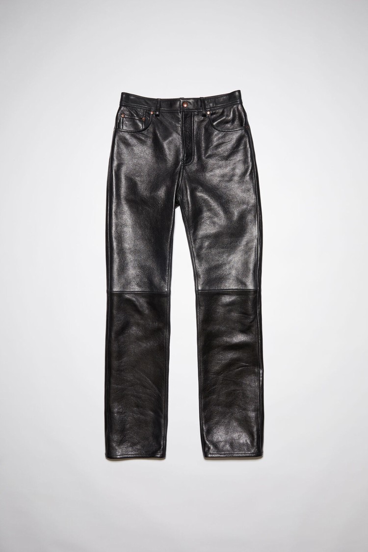 Black Acne Studios Leather Women's Trousers | BNKF-95861