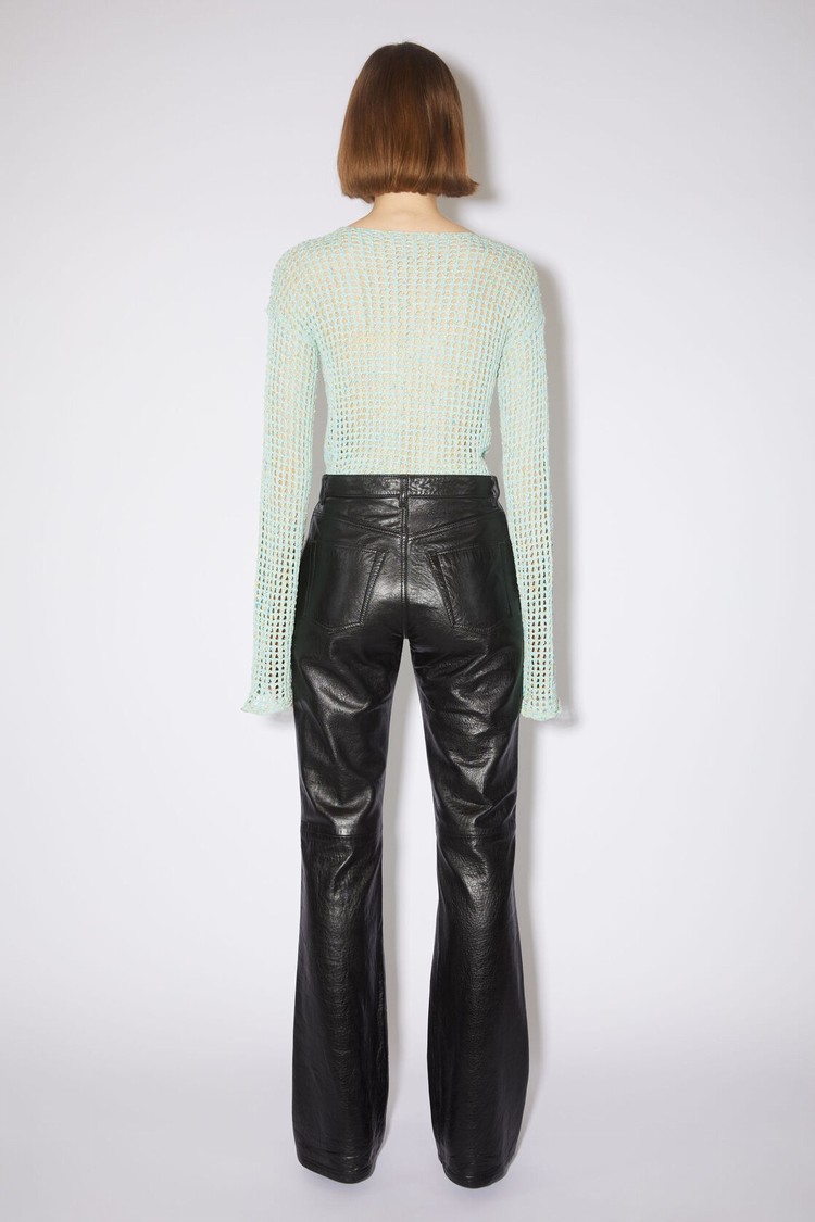 Black Acne Studios Leather Women's Trousers | CXQS-61732