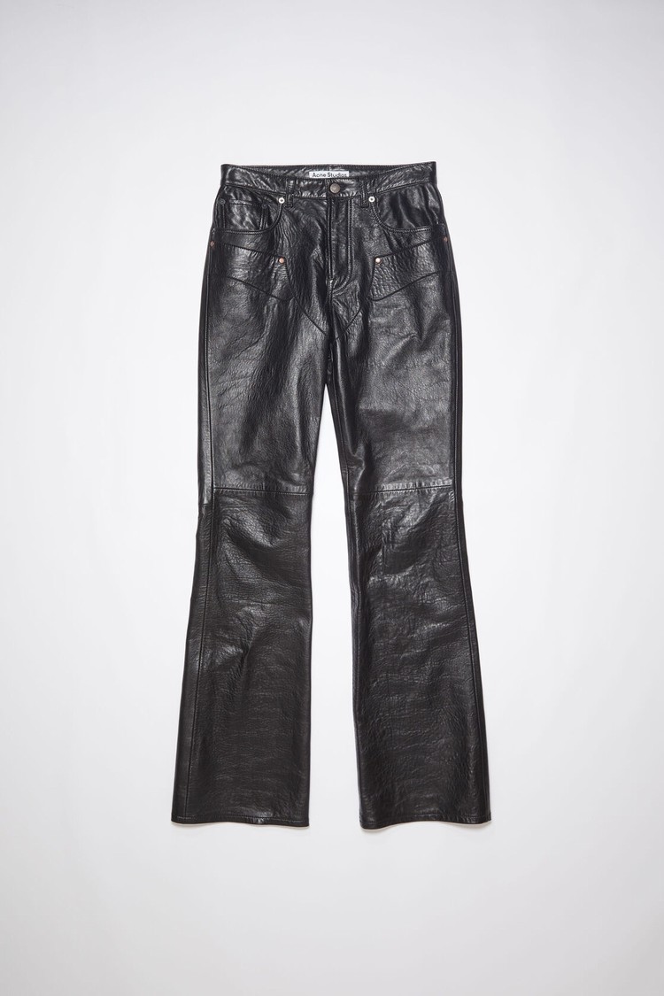 Black Acne Studios Leather Women's Trousers | CXQS-61732