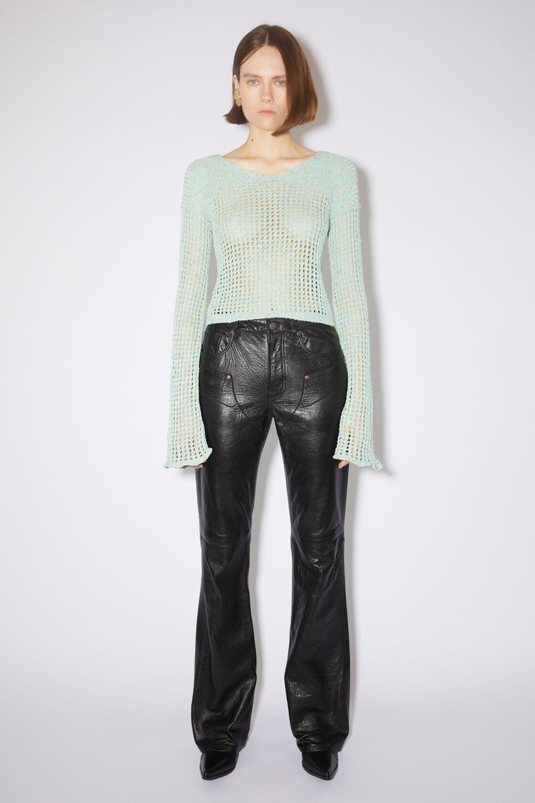 Black Acne Studios Leather Women\'s Trousers | CXQS-61732