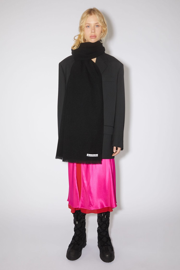 Black Acne Studios Light Wool - Oversized Scarf | LOZV-48632