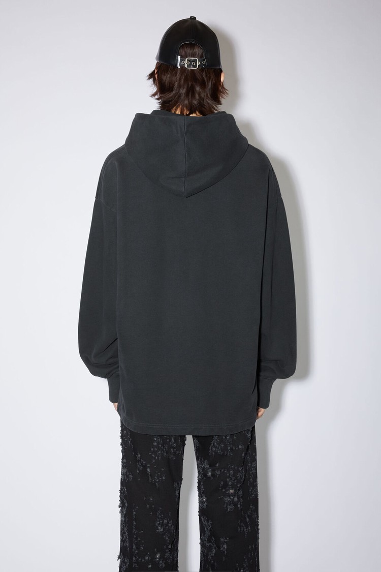 Black Acne Studios Logo Hooded Men's Hoodie | MCEJ-86509