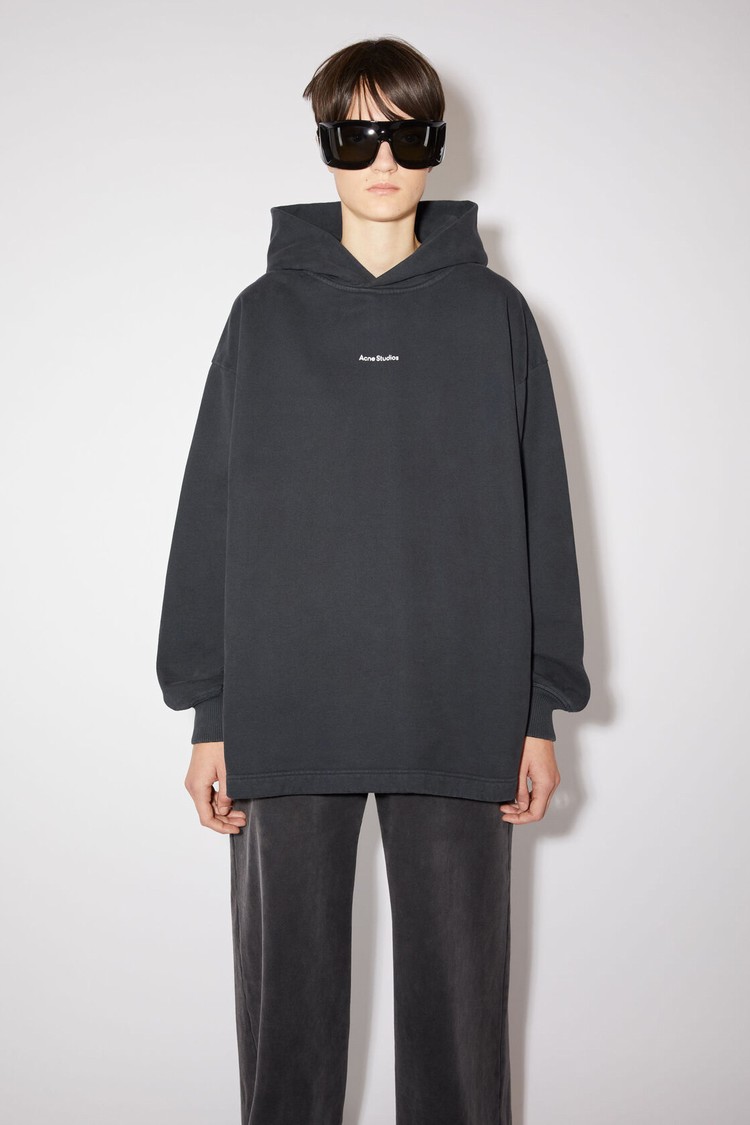 Black Acne Studios Logo Hooded Women\'s Hoodie | HYLV-08267