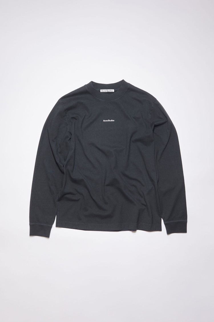 Black Acne Studios Logo Long Sleeve Men's T Shirts | VZNJ-59604