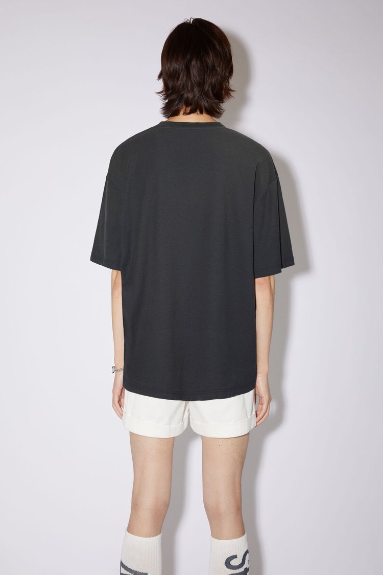 Black Acne Studios Logo Men's T Shirts | BKHN-29573