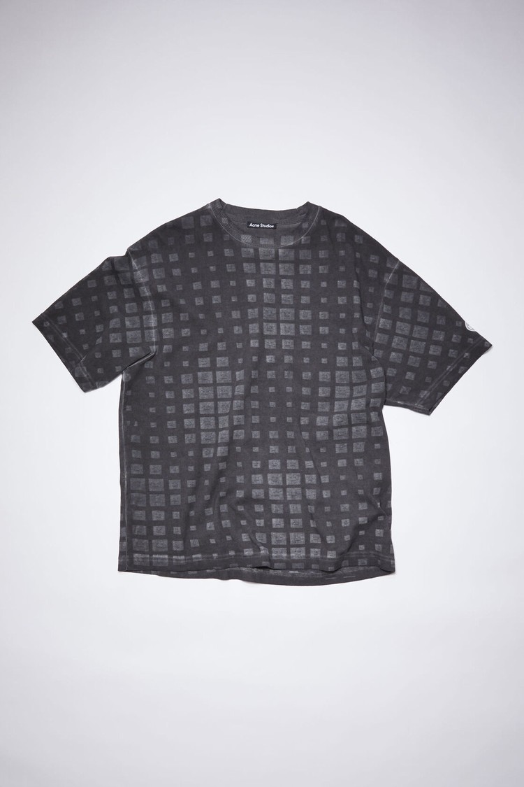 Black Acne Studios Logo Men's T Shirts | DEWU-63781