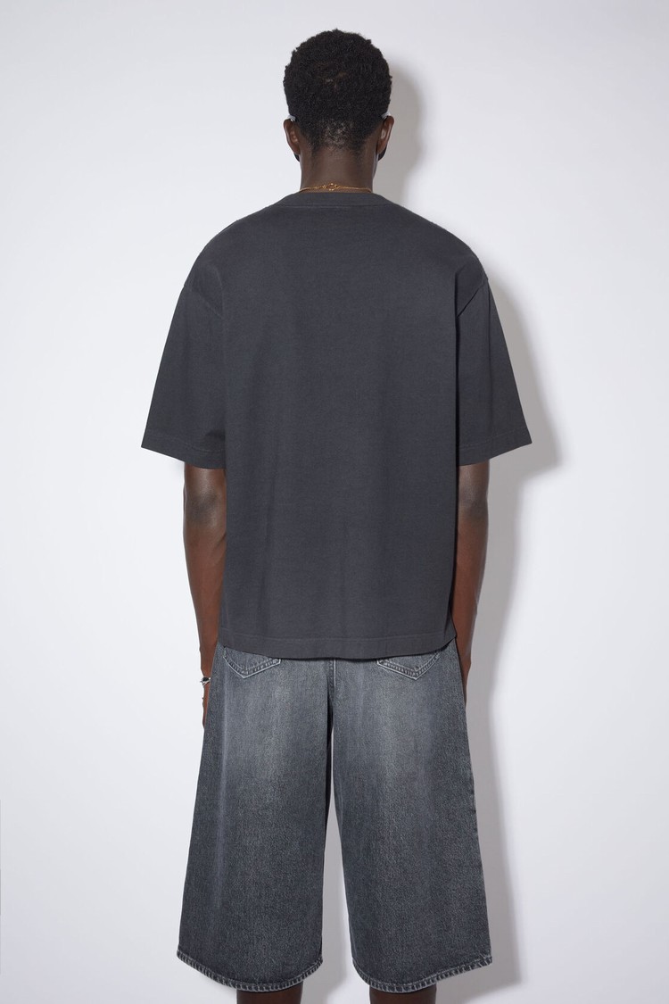 Black Acne Studios Logo Men's T Shirts | TZBQ-80937