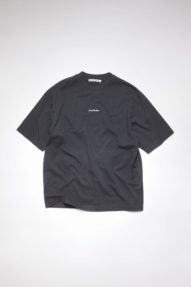 Black Acne Studios Logo Men's T Shirts | TZBQ-80937