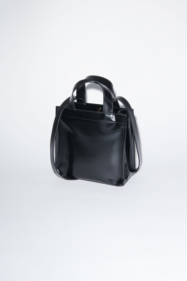 Black Acne Studios Logo Mini Shoulder Tote Bag | SFAI-85193