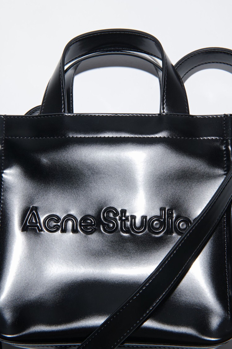 Black Acne Studios Logo Mini Shoulder Tote Bag | SFAI-85193