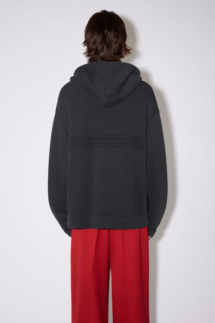 Black Acne Studios Logo Tape Men's Hoodie | TXYP-85270