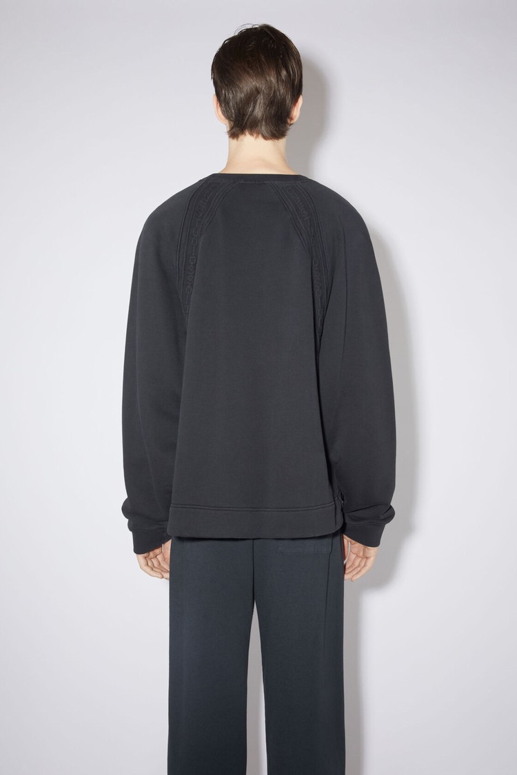 Black Acne Studios Logo Tape Men's Sweatshirts | RQUB-31689