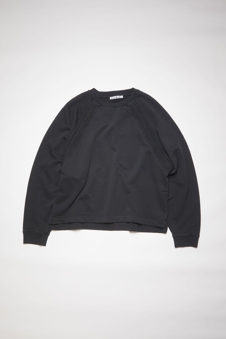 Black Acne Studios Logo Tape Men's Sweatshirts | RQUB-31689