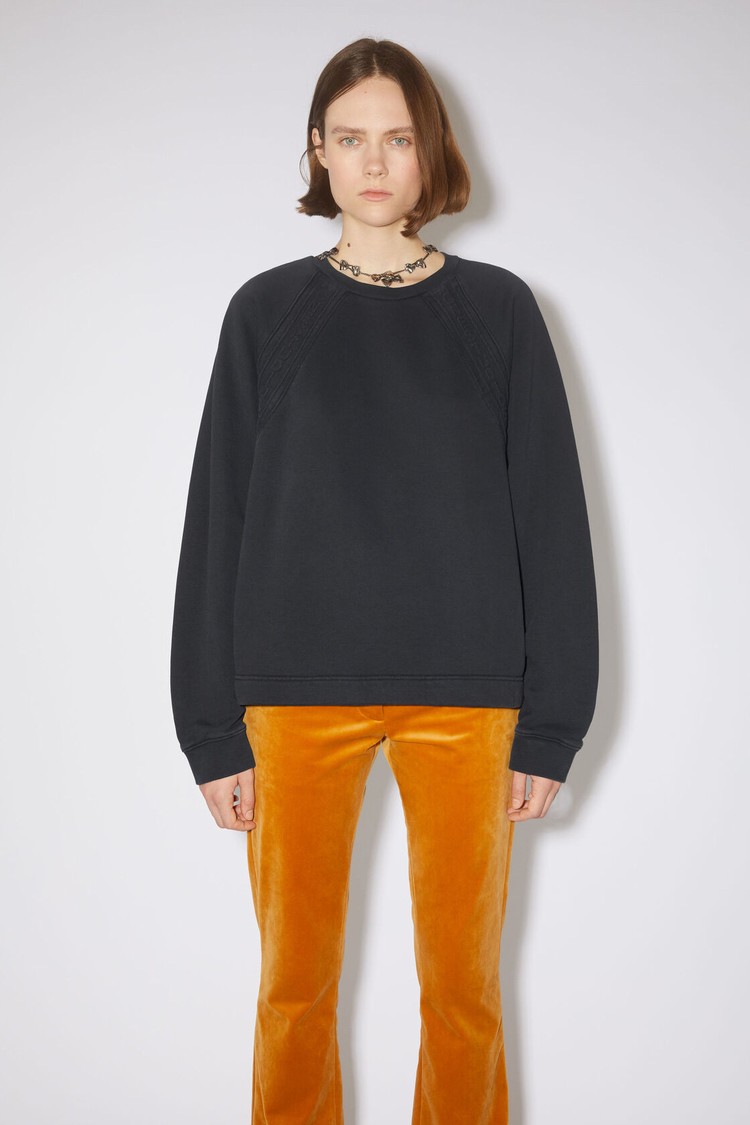 Black Acne Studios Logo Tape Women\'s Sweatshirts | GTRD-18503