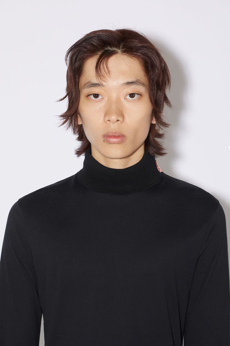 Black Acne Studios Long Sleeve Men's T Shirts | FPUV-48596