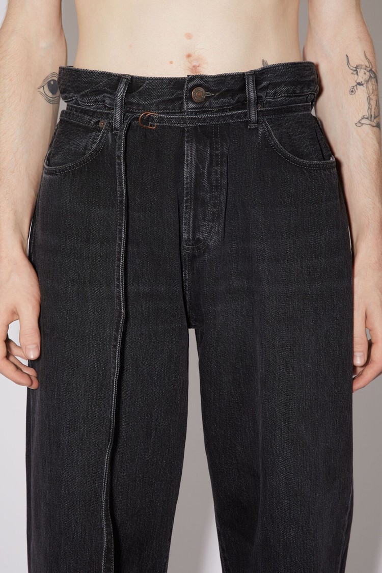 Black Acne Studios Loose Fit - 1991 Toj Men's Jeans | WZET-08957