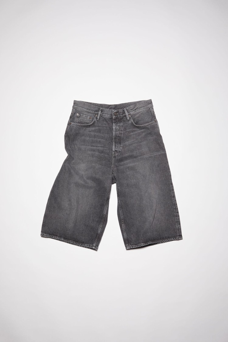 Black Acne Studios Loose Fit Denim Men's Shorts | XZIU-81436