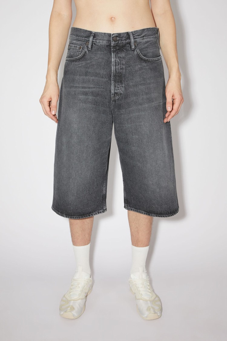 Black Acne Studios Loose Fit Denim Men\'s Shorts | XZIU-81436