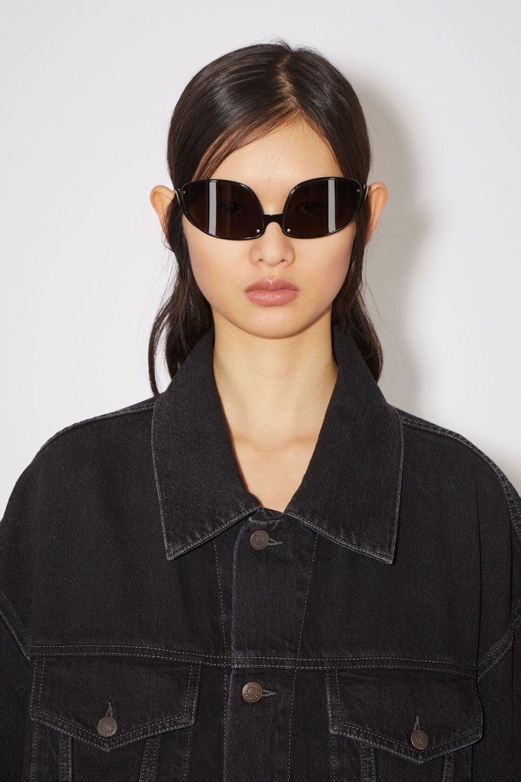 Black Acne Studios Loose Fit Denim Women's Jackets | FBVU-95278