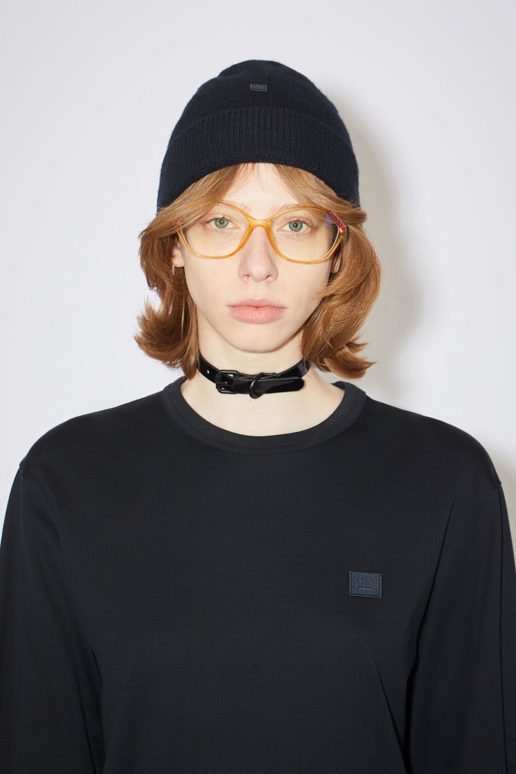 Black Acne Studios Micro Face Patch Beanie | HDKZ-60782