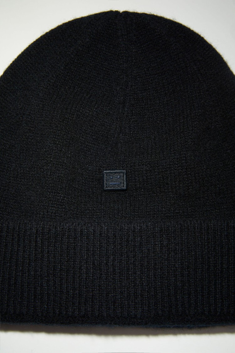 Black Acne Studios Micro Face Patch Beanie | HDKZ-60782