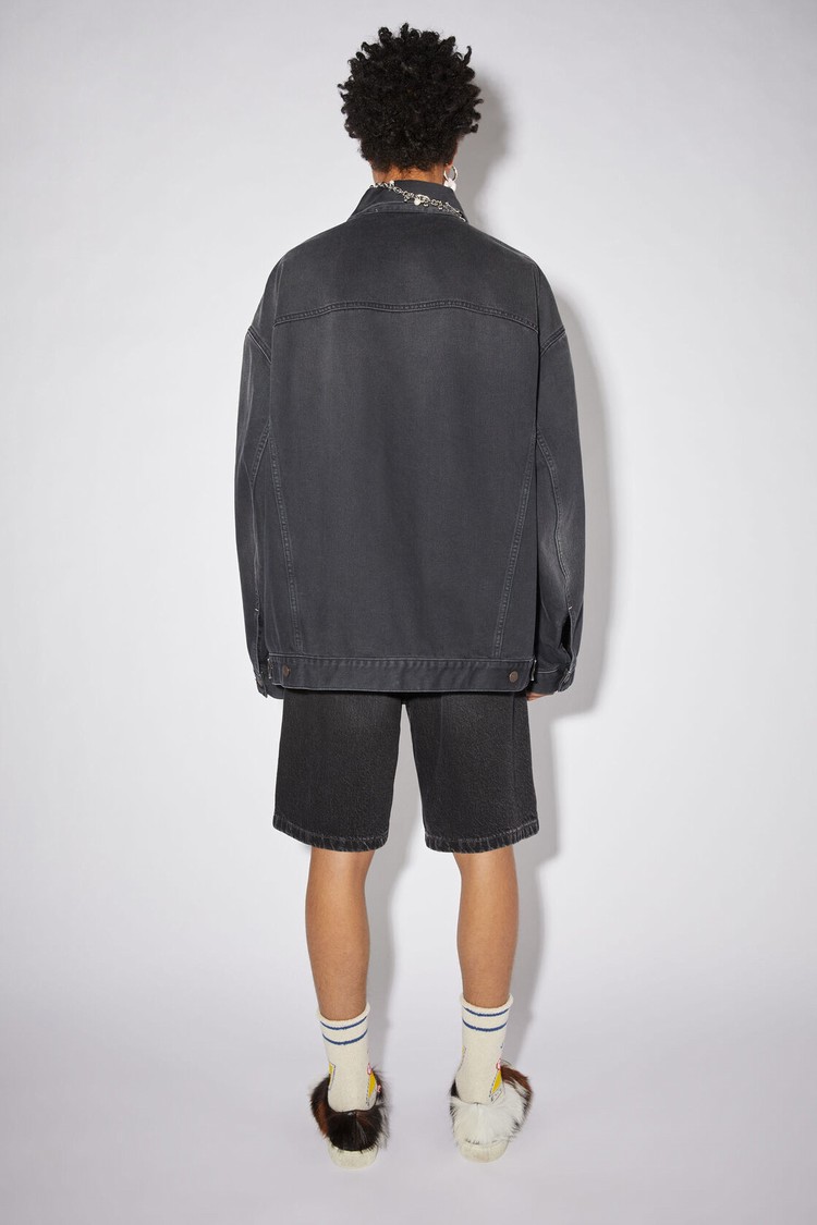 Black Acne Studios Oversized Denim Men's Jackets | JVOL-80934