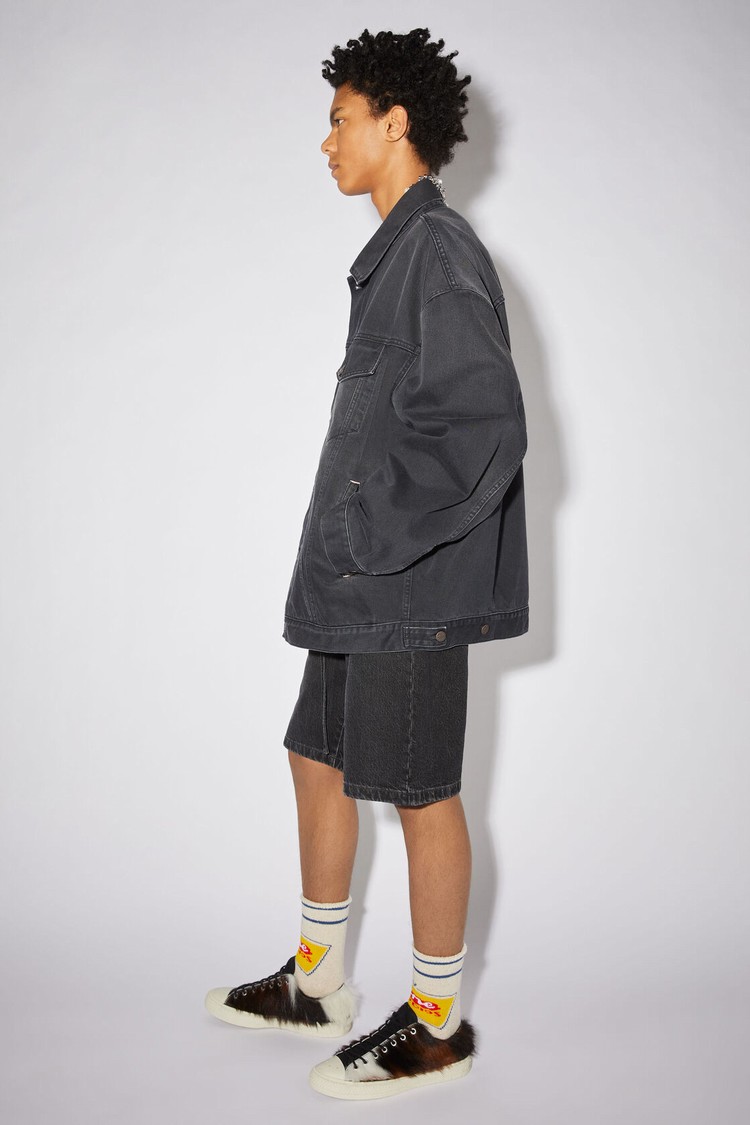 Black Acne Studios Oversized Denim Men's Jackets | JVOL-80934