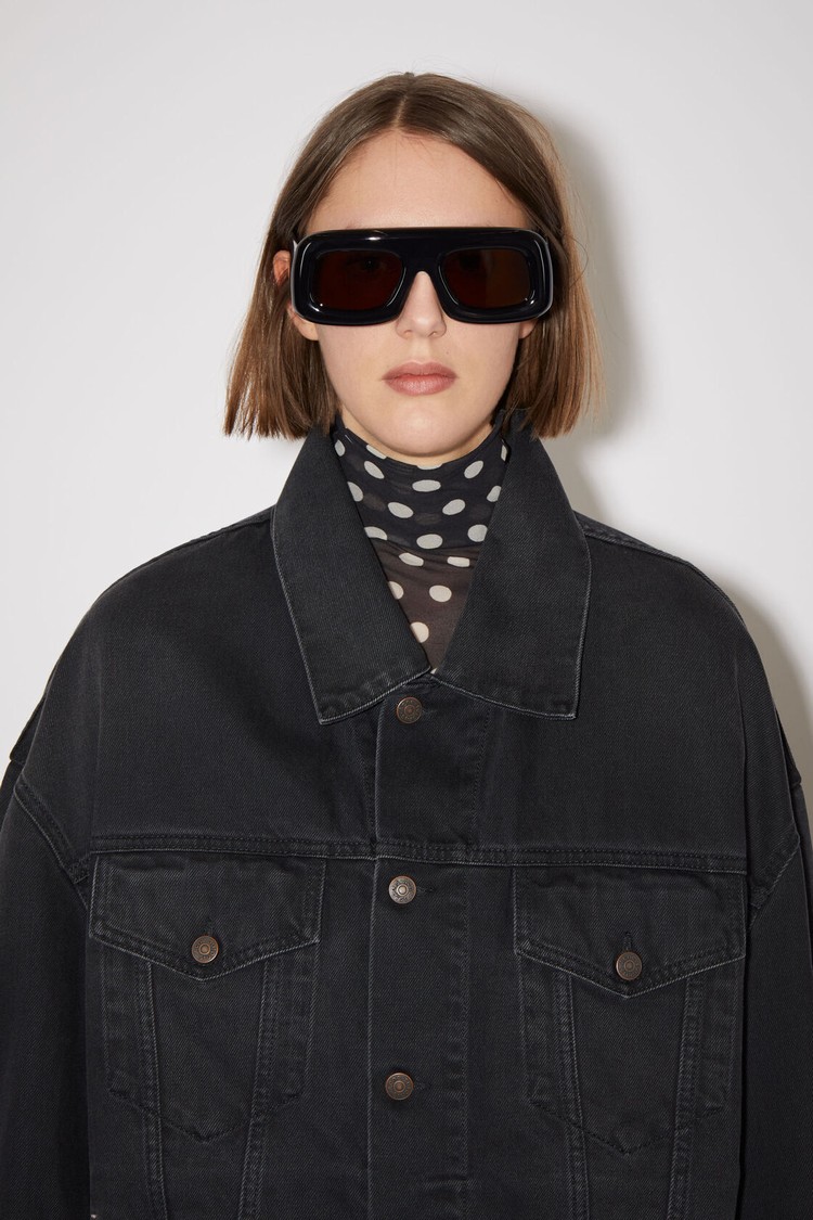 Black Acne Studios Oversized Denim Women's Jackets | NLQB-29670