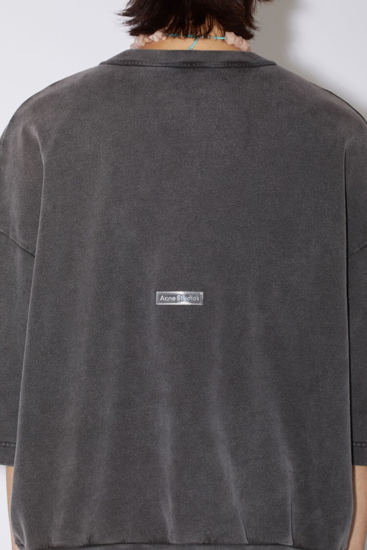 Black Acne Studios Patch Logo Men's T Shirts | IETJ-45128