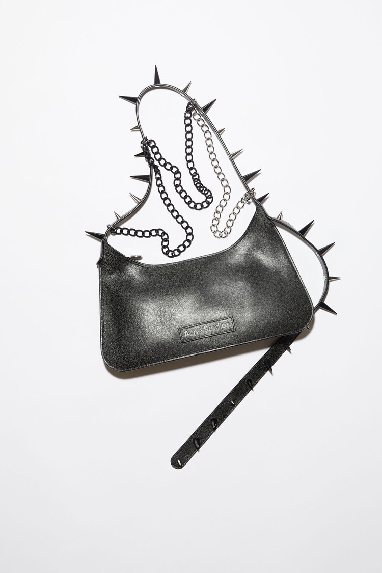 Black Acne Studios Platt Spike Mini Shoulder Bag | ZJDL-79620