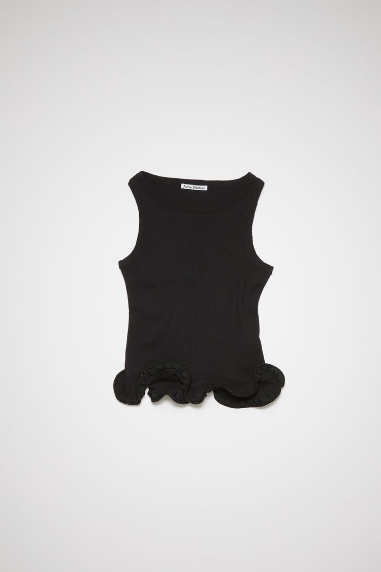 Black Acne Studios Ribbed Sleeveless Top Women's T Shirts | HAYW-35219