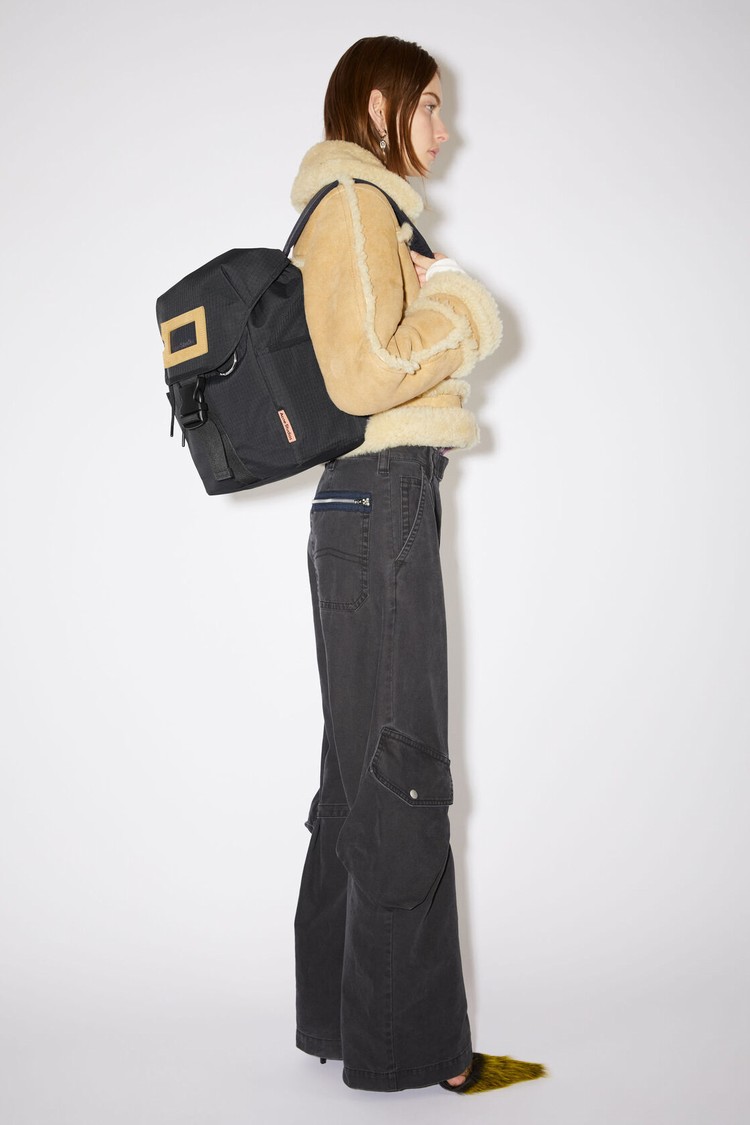 Black Acne Studios Ripstop Nylon Backpack | KCNH-85021