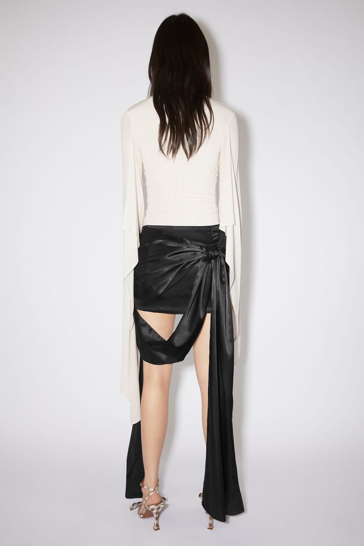 Black Acne Studios Satin Bow Mini Women's Skirts | EVFH-08261