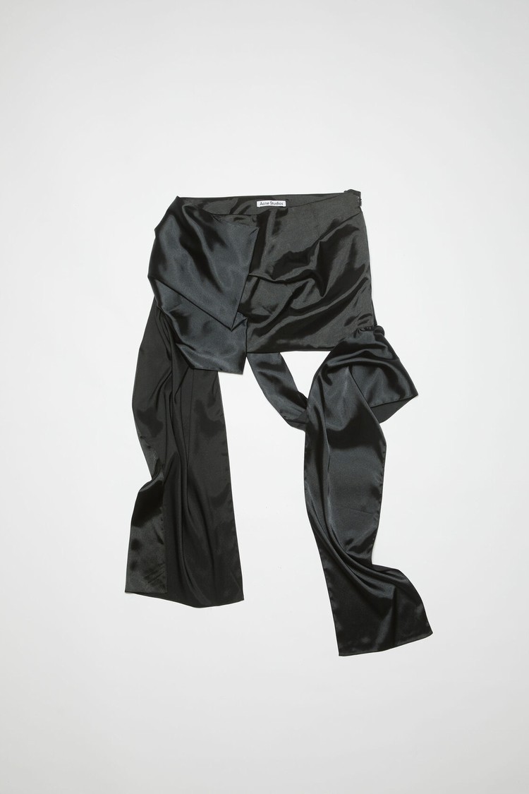 Black Acne Studios Satin Bow Mini Women's Skirts | EVFH-08261