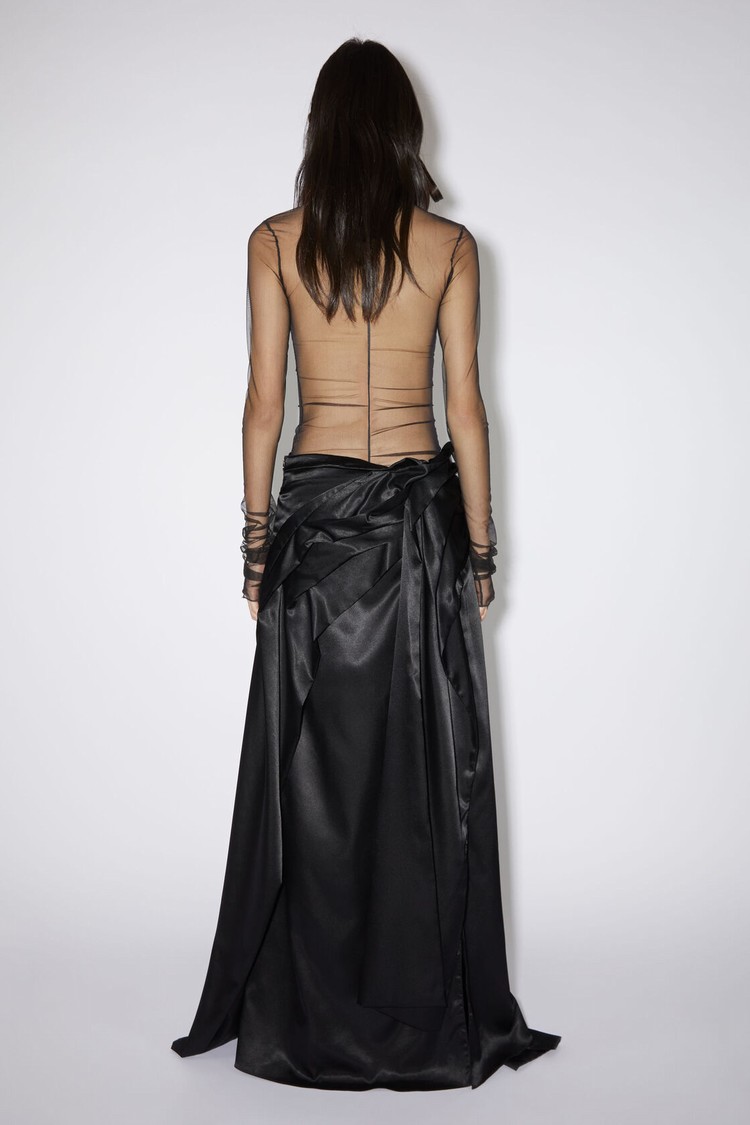 Black Acne Studios Satin Bow Women's Skirts | PNSH-95740