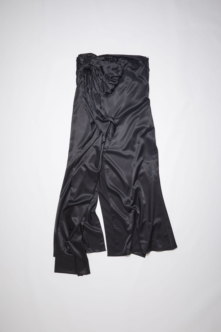 Black Acne Studios Satin Bow Women's Skirts | PNSH-95740