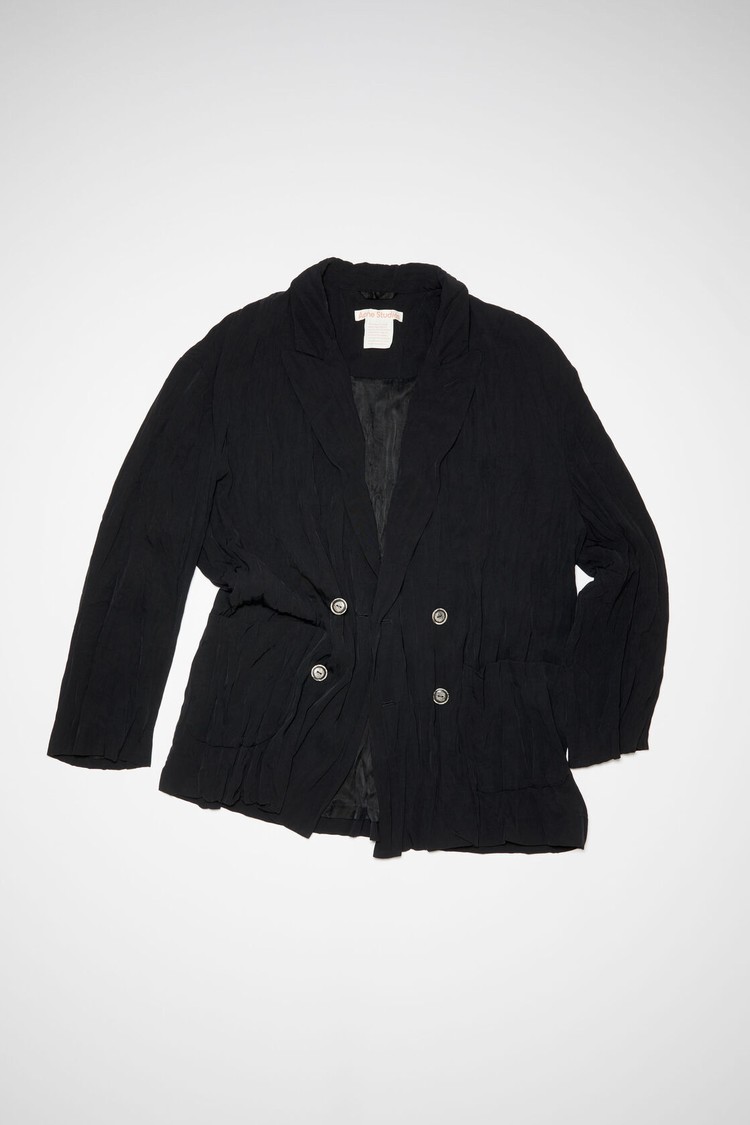 Black Acne Studios Satin Double-breasted Men's Jackets | FLAD-57092