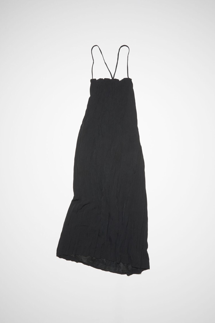 Black Acne Studios Satin Strappy Women's Dress | CBQM-61745