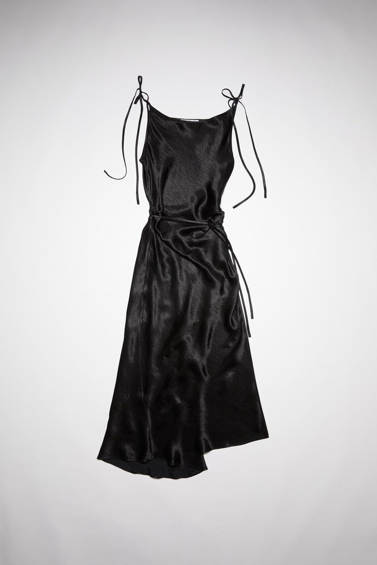 Black Acne Studios Satin Women's Dress | EKGV-94357